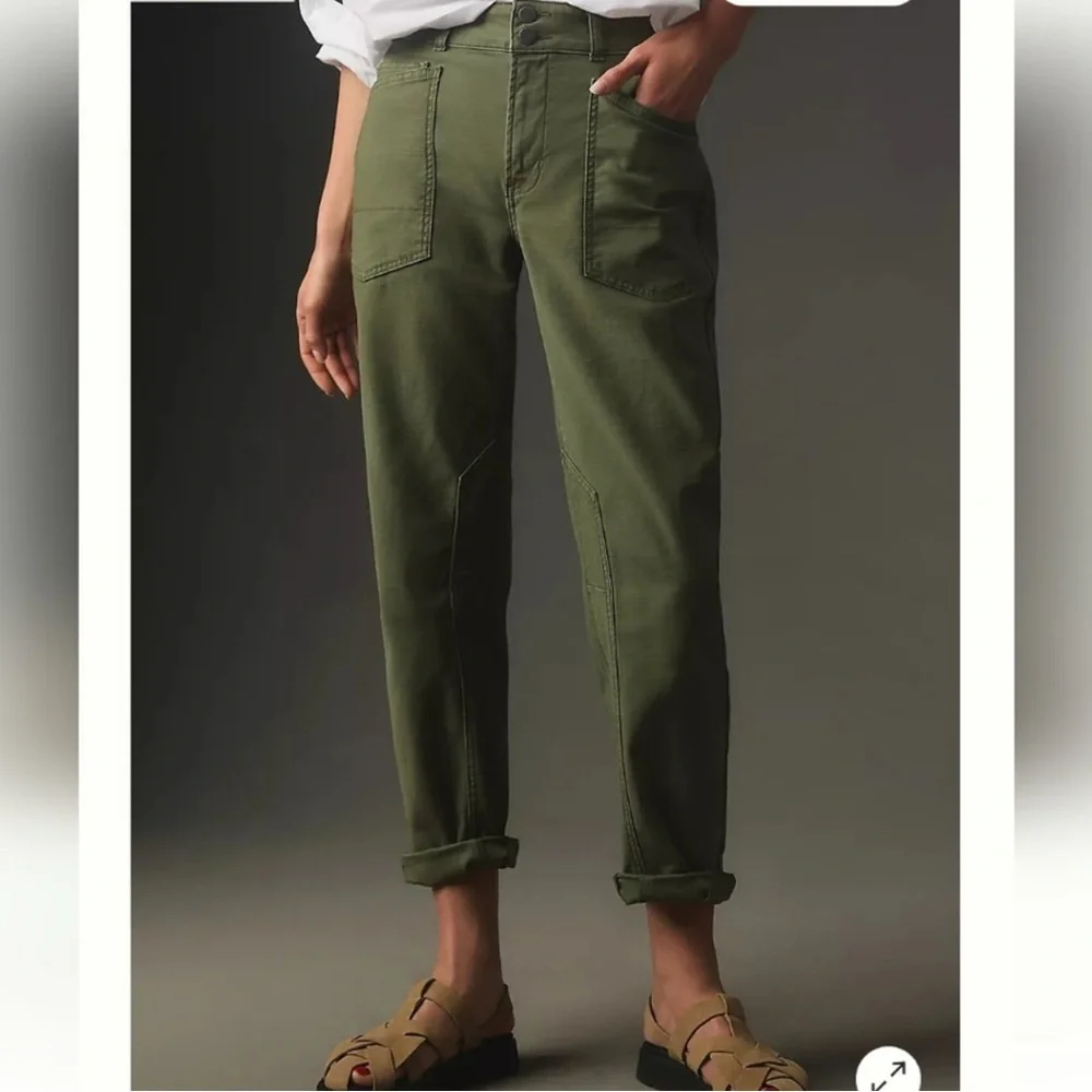 Anthropologie Pilcro The Wanderer Jeans Womens 28 Green Cotton High Rise Pants - Picture 1 of 6